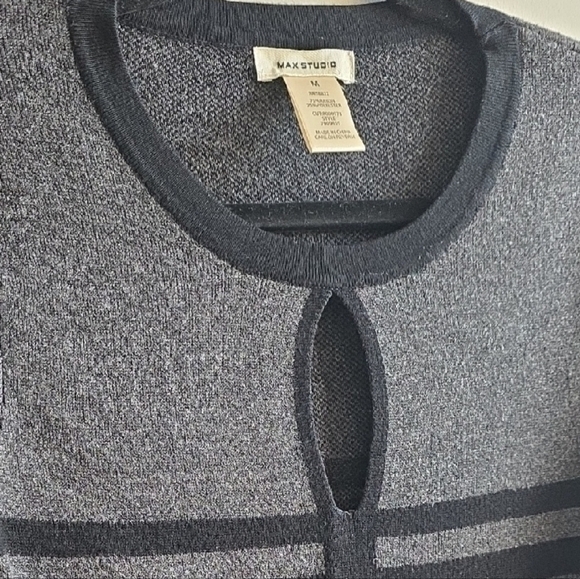 2/$20 Max Studio - Black Long Sleeve Crew Neck Sweater Dress - Size Medium - Picture 2 of 3